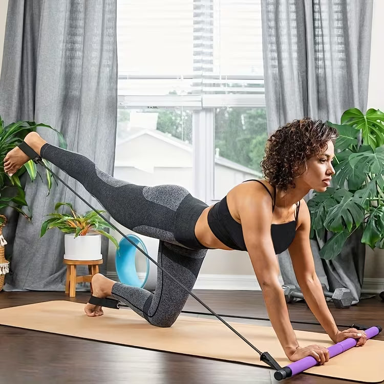 Flow Bar™ | Multifunctionele pilates stok met weerstandsbanden